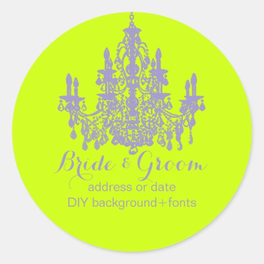 PixDezines tulp violette kroonluchter Ronde Sticker (Voorkant)