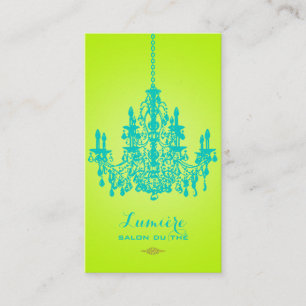 PixDezines turquoise crystal chandelier/DIY color Visitekaartje