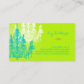 PixDezines turquoise kristal kroonluchter/DIY kleu Visitekaartje (Achterkant)