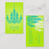 PixDezines turquoise kristal kroonluchter/DIY kleu Visitekaartje (Voorkant / Achterkant)