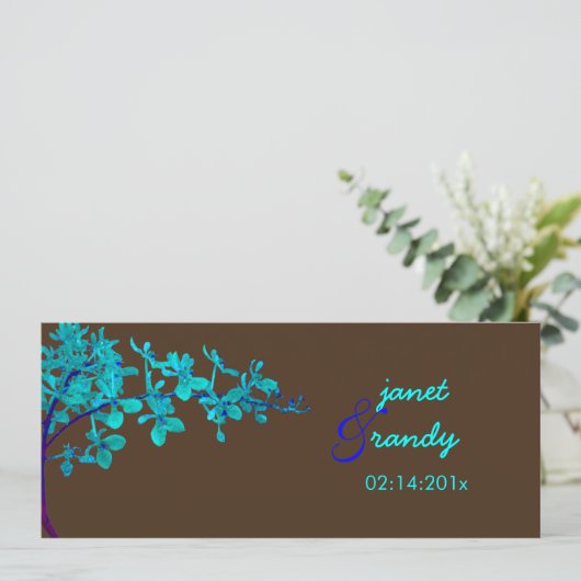 PixDezines TURQUOISE ORCHIDS/RENANTHERA/DIY-kleur Kaart (Staand voorkant)