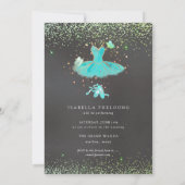PixDezines TurquoiseTutu Vlinders Dansrecital Kaart (Achterkant)