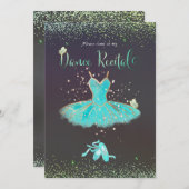 PixDezines TurquoiseTutu Vlinders Dansrecital Kaart (Voorkant / Achterkant)
