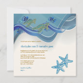 PixDezines turtles/honu+golven/diy achtergrond Kaart (Achterkant)