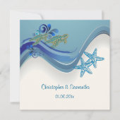 PixDezines turtles/honu+golven/diy achtergrond Kaart (Voorkant)