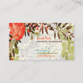 PixDezines Tuscanini retro floral + crème Visitekaartje (Achterkant)