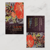 PixDezines Tuscanini retro floral + merlot Visitekaartje (Voorkant / Achterkant)