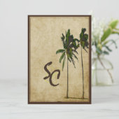 PixDezines  tweelingpalmen Kaart (Staand voorkant)