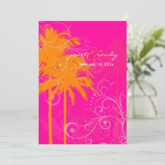 PixDezines tweelingpalmen+swilrs/DIY achtergrondkl Kaart (Staand voorkant)