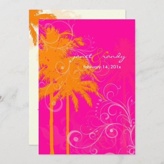 PixDezines tweelingpalmen+swilrs/DIY achtergrondkl Kaart (Voorkant / Achterkant)