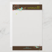 PixDezines Tweet, tweet, SEO marketing/DIY kleur Briefpapier (Voorkant / Achterkant)