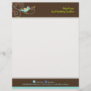 PixDezines Tweet, tweet, SEO marketing/DIY kleur Gepersonaliseerd Briefhoofd