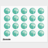 PixDezines twin palmen/diy achtergrond kleur Ronde Sticker (Vel)