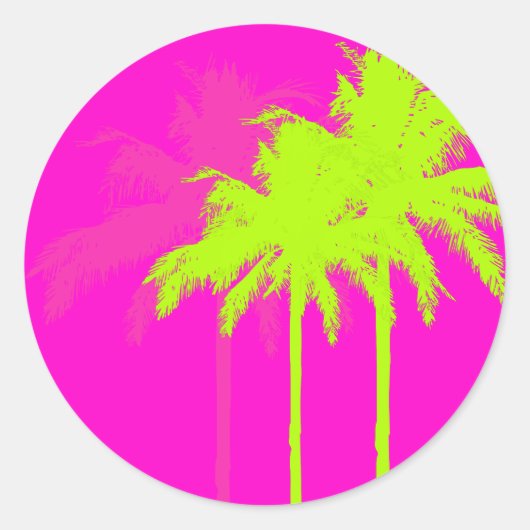 PixDezines twin palmen/diy achtergrond kleur Ronde Sticker (Voorkant)