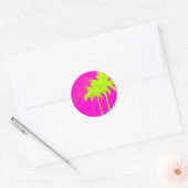 PixDezines twin palmen/diy achtergrond kleur Ronde Sticker (Envelop)