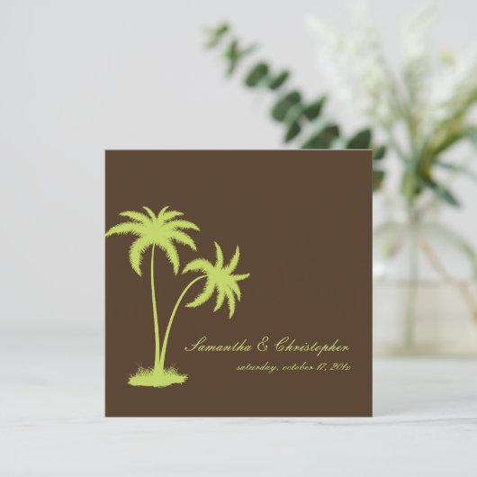 PixDezines Twin Palms, Chocolate+Kiwi Kaart (Staand voorkant)