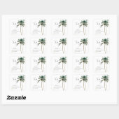 PixDezines Twin Palms Tropische Bruiloftfeest Vierkante Sticker (Vel)