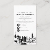 PixDezines Twin Towers NYC Skyline/Chalkboard Visitekaartje (Achterkant)