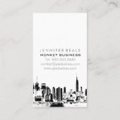 PixDezines twin towers NYC skyline Visitekaartje (Achterkant)