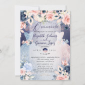 PixDezines Twins Quinceanera Stof Blauw+Roze  Kaart (Achterkant)