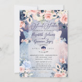 PixDezines Twins Sweet 16 Dusty Blue+Blush Invitat Kaart (Achterkant)