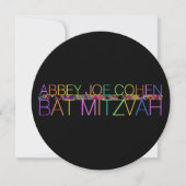 PixDezines typografie/neon/bat mitzvah Kaart (Voorkant)