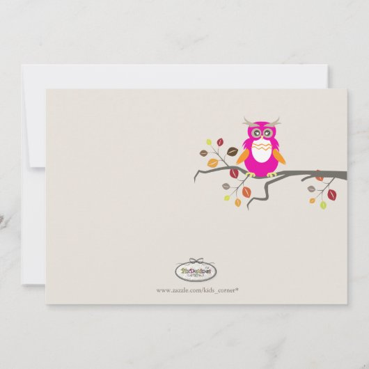 PixDezines uil fotosjabloon geboorte aankondiging (Achterkant)