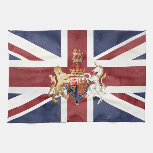 PIXDEZINES UNION JACK EN INSIGNIA THEEDOEK (Horizontaal)