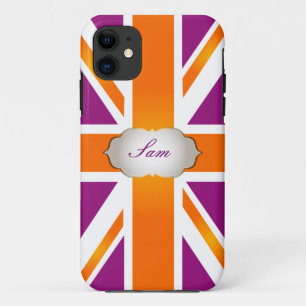 PixDezines union jack/framboos+oranje iPhone 11 Hoesje