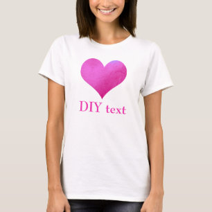 PixDezines Valentijnsdag Heet Roze Hart T-shirt