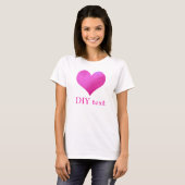 PixDezines Valentijnsdag Heet Roze Hart T-shirt (Voorkant volledig)