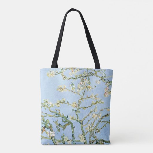 PixDezines Van Gogh Amandelbloesem/Hemelsblauw Tote Bag (Achterkant)