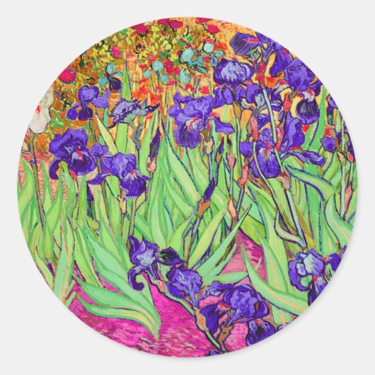 PixDezines van gogh iris/st. remy Ronde Sticker (Voorkant)