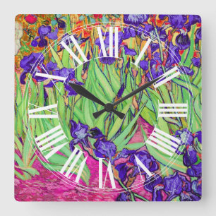 PixDezines van gogh iris/st. remy Vierkante Klok