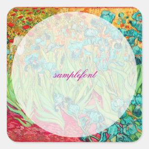 PixDezines van gogh iris/st. remy Vierkante Sticker