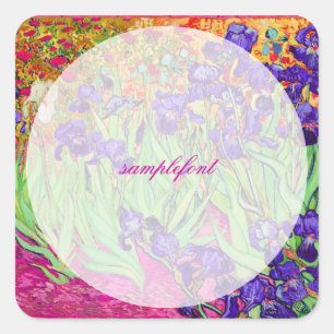 PixDezines van gogh iris/st. remy Vierkante Sticker