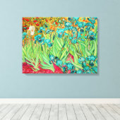 PixDezines van gogh irises/st. remy Canvas Afdruk (Insitu (Houten vloer))