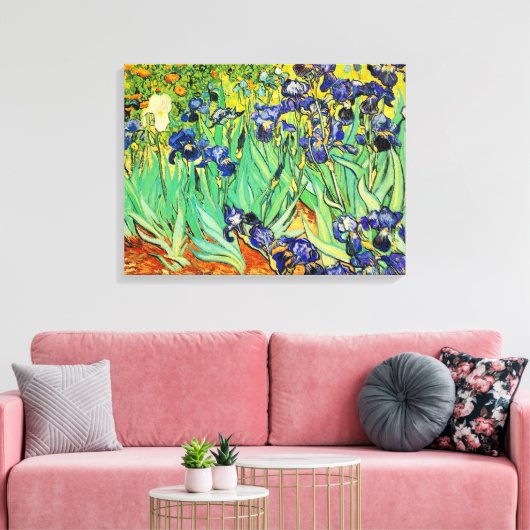 PixDezines van gogh irises/st. remy Canvas Afdruk (Insitu (Woonkamer))