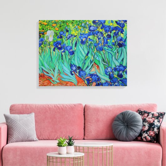 PixDezines van gogh irises/st. remy Canvas Afdruk (Insitu (Woonkamer))
