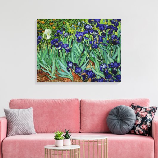 PixDezines van gogh irises/st. remy Canvas Afdruk (Insitu (Woonkamer))