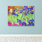 PixDezines van gogh irises/st. remy Canvas Afdruk (Insitu (Houten vloer))