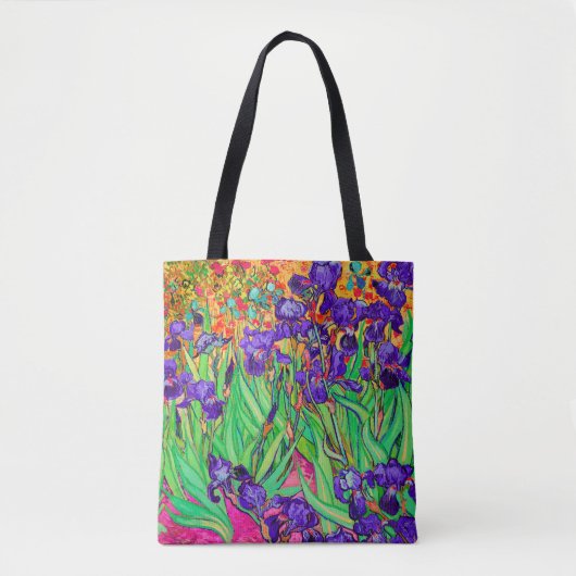 PixDezines Van Gogh Paarse Irises/St. Remy Tote Bag (Voorkant)