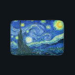 PixDezines van gogh starry night/st. remy Badmat<br><div class="desc">Van Gogh's beroemde schilderij,  "De Sterrennacht". Van Gogh schilderde tijdens zijn verblijf in het asiel van Saint Remy in de jaren tachtig de rolheuvels en de cyperbomen die hij uit zijn raam zag. Digitaal verbeterd door PixDezines. Copyright © 2008-2016 PixDezines.com™ en PixDezines™ op zazzle.com. Alle rechten voorbehouden.</div>