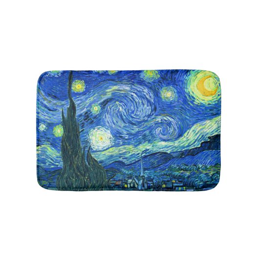 PixDezines van gogh starry night/st. remy Badmat (Voorkant)