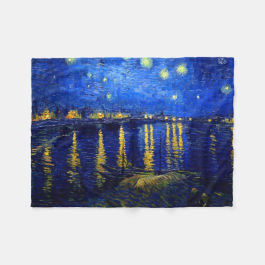 PixDezines van gogh/starry night sur Rhone Fleece Deken (Voorkant (Horizontaal))