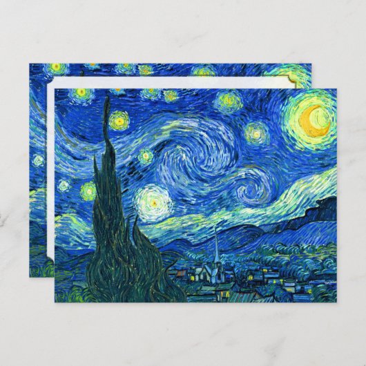 PixDezines van gogh sterrennacht Briefkaart (Voorkant / Achterkant)