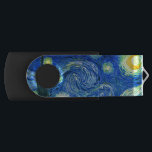 PixDezines Van Gogh Sterrennacht/St. Remy USB Stick<br><div class="desc">Van Gogh's beroemde schilderij,  "De Sterrennacht". Van Gogh schilderde tijdens zijn verblijf in het asiel van Saint Remy in de jaren tachtig de rolheuvels en de cyperbomen die hij uit zijn raam zag.  Digitaal verbeterd door PixDezines.  Copyright © 2008-2016 PixDezines.com™ en PixDezines™ op zazzle.com. Alle rechten voorbehouden.</div>