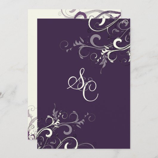 PixDezines VANILLA SWIRLS/DIY COLOR, DARK PAARS Kaart (Voorkant / Achterkant)