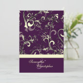 PixDezines Vanilla Swirls/DIY Dark Paars Bckgrand Kaart (Staand voorkant)