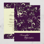 PixDezines Vanilla Swirls/DIY Dark Paars Bckgrand Kaart (Voorkant / Achterkant)